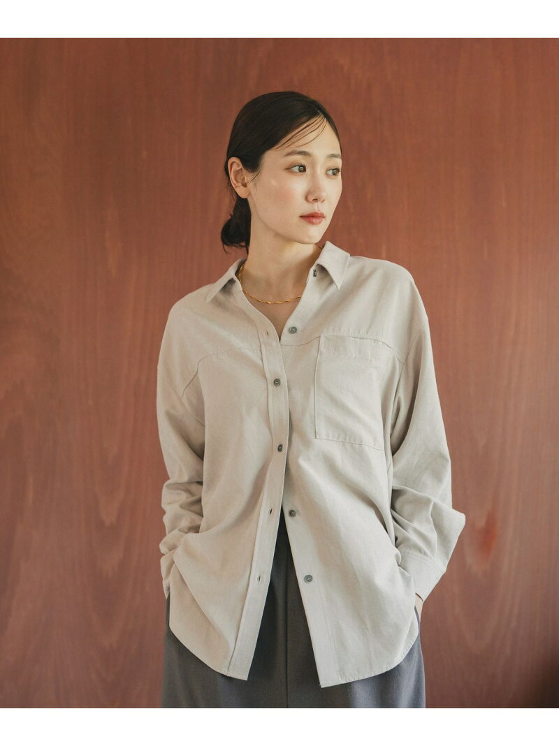 【SALE／50%OFF】ピーチサテンシャツ長袖/580827 GLOBAL WORK グローバルワーク トップス シャツ・ブラウス ブラック グレー ブラウン【RBA_E】[Rakuten Fashion] globalwork-10021584 GLOBAL WORK/グローバルワーク サンプル画像2