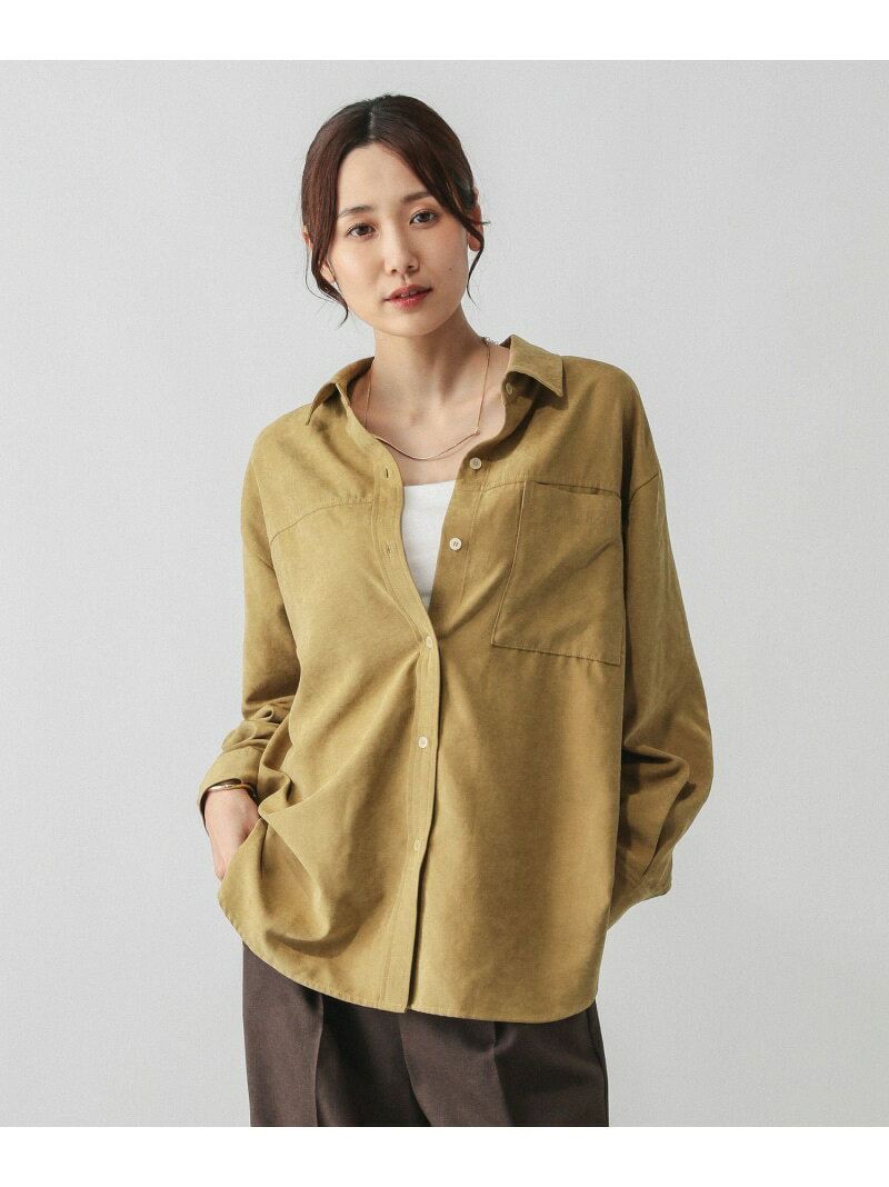 【SALE／50%OFF】ピーチサテンシャツ長袖/580827 GLOBAL WORK グローバルワーク トップス シャツ・ブラウス ブラック グレー ブラウン【RBA_E】[Rakuten Fashion] globalwork-10021584 GLOBAL WORK/グローバルワーク サンプル画像3