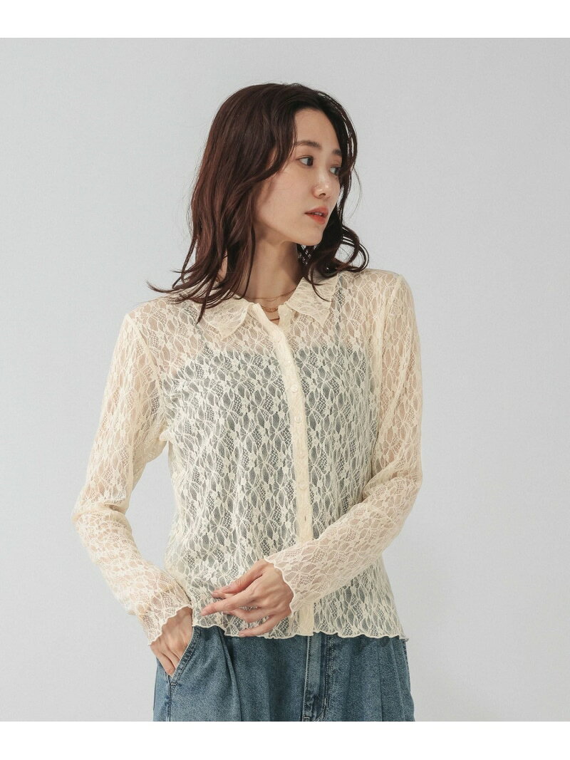 ストレッチソウレースポロエリ/1054491 GLOBAL WORK グローバルワーク トップス シャツ・ブラウス ベージュ ネイビー[Rakuten Fashion] globalwork-10024104 GLOBAL WORK/グローバルワーク パッケージ画像