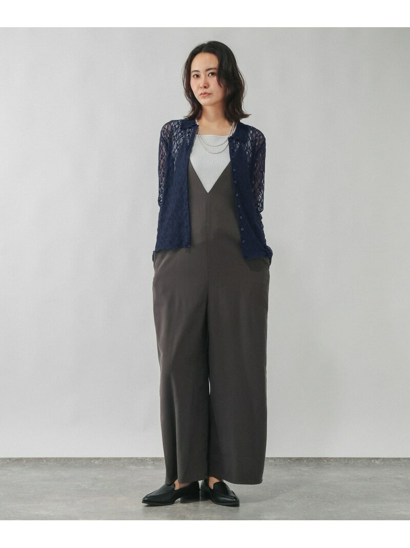 ストレッチソウレースポロエリ/1054491 GLOBAL WORK グローバルワーク トップス シャツ・ブラウス ベージュ ネイビー[Rakuten Fashion] globalwork-10024104 GLOBAL WORK/グローバルワーク サンプル画像3