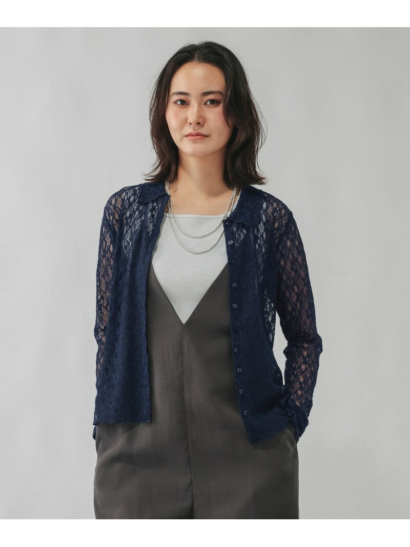 ストレッチソウレースポロエリ/1054491 GLOBAL WORK グローバルワーク トップス シャツ・ブラウス ベージュ ネイビー[Rakuten Fashion] globalwork-10024104 GLOBAL WORK/グローバルワーク サンプル画像2
