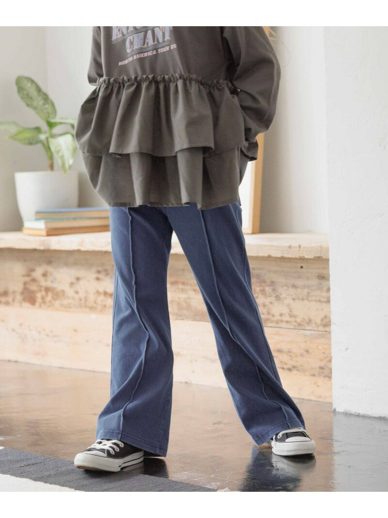 スゴラクストレッチフレアパンツ/キッズ/579689 GLOBAL WORK グローバルワーク パンツ その他のパンツ ブラック[Rakuten Fashion]