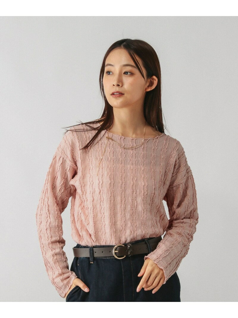 【SALE／50%OFF】Beautee変形ジャガード長袖/595358 GLOBAL WORK グローバルワーク トップス カットソー・Tシャツ ホワイト ブラック ピンク【RBA_E】[Rakuten Fashion] globalwork-10021776 GLOBAL WORK/グローバルワーク サンプル画像3