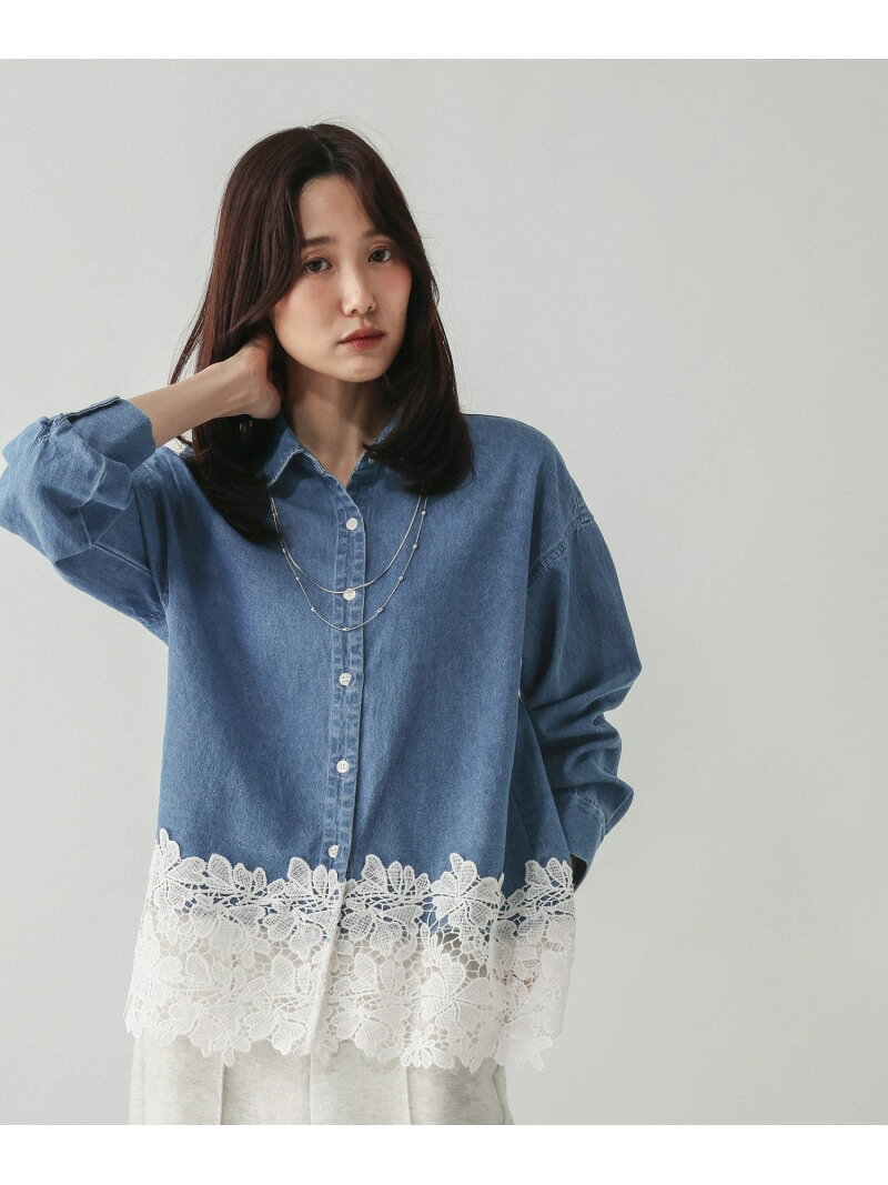 切り替えレースデニムシャツ長袖/1066853 GLOBAL WORK グローバルワーク トップス シャツ・ブラウス【送料無料】[Rakuten Fashion] globalwork-10024134 GLOBAL WORK/グローバルワーク パッケージ画像