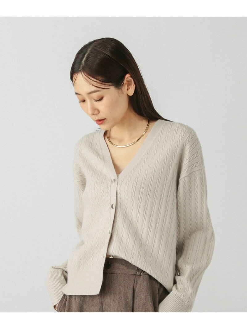 【SALE／50%OFF】洗えるケーブルVネックカーディガン/608428 GLOBAL WORK グローバルワーク トップス カーディガン グレー ネイビー イエロー レッド【RBA_E】[Rakuten Fashion] globalwork-10022405 GLOBAL WORK/グローバルワーク サンプル画像3