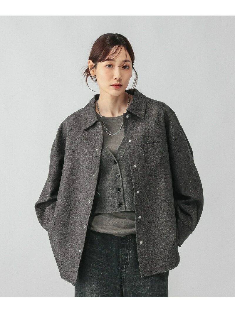 ツイードライクフリンジシャツ/798167 GLOBAL WORK グローバルワーク トップス シャツ・ブラウス ブラウン グレー【送料無料】[Rakuten Fashion] globalwork-10024275 GLOBAL WORK/グローバルワーク パッケージ画像