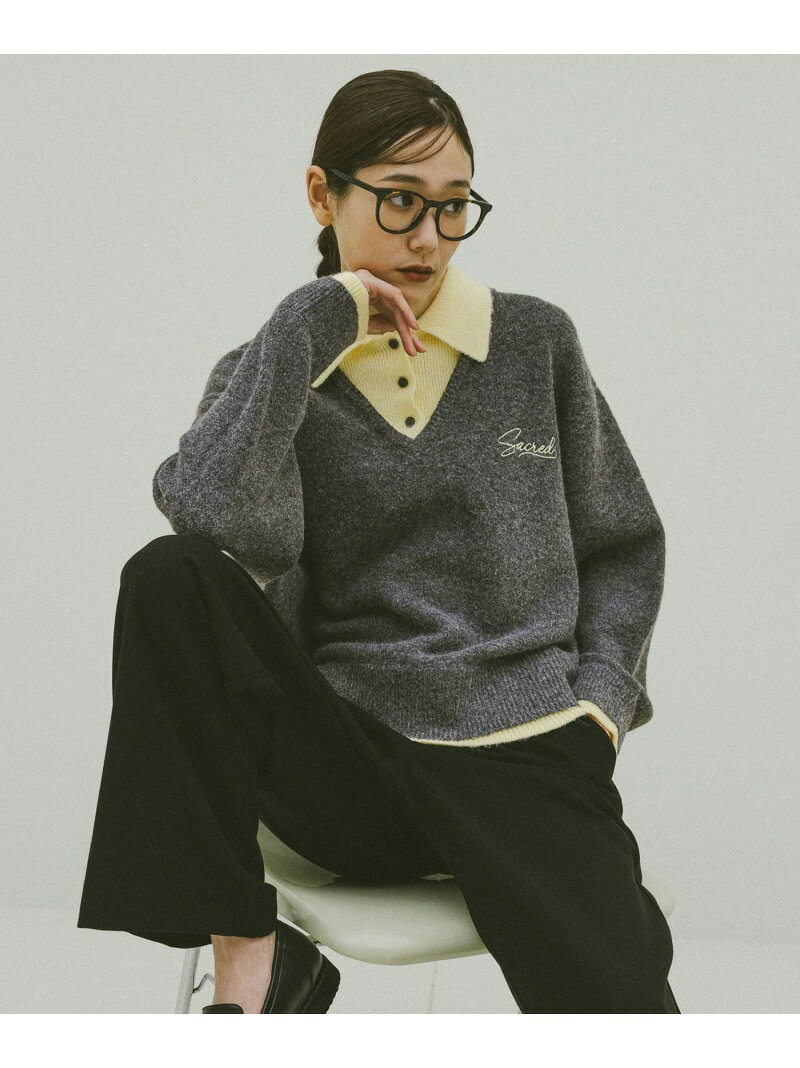 【SALE／20%OFF】フワフワHugmeレイヤード/一部店舗限定/616635 GLOBAL WORK グローバルワーク トップス ニット イエロー ブルー【RBA_E】【送料無料】[Rakuten Fashion] globalwork-10022406 GLOBAL WORK/グローバルワーク サンプル画像2
