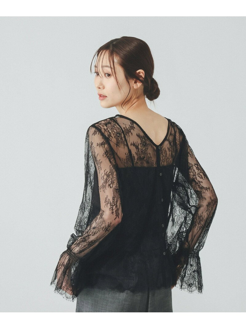 【SALE／50%OFF】総レース袖フリルブラウス/一部店舗限定/667600 GLOBAL WORK グローバルワーク トップス シャツ・ブラウス ホワイト ブラック【RBA_E】[Rakuten Fashion] globalwork-10023302 GLOBAL WORK/グローバルワーク サンプル画像2