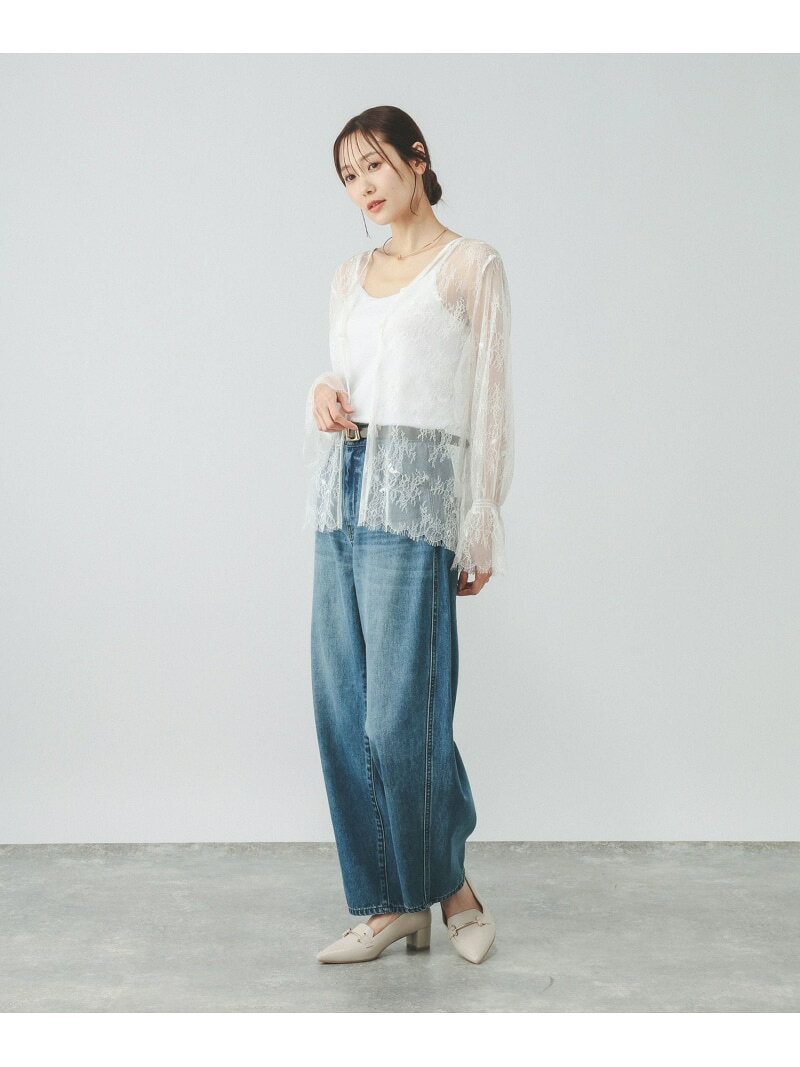 【SALE／50%OFF】総レース袖フリルブラウス/一部店舗限定/667600 GLOBAL WORK グローバルワーク トップス シャツ・ブラウス ホワイト ブラック【RBA_E】[Rakuten Fashion] globalwork-10023302 GLOBAL WORK/グローバルワーク サンプル画像3