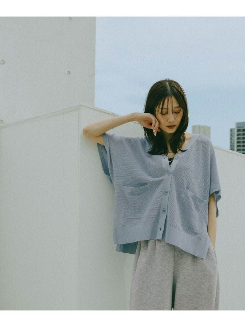 V-Neck - サラサラDRYVネックカーディガン半袖/655857 GLOBAL WORK グローバルワーク トップス ニット ブラック ブラウン ブルー【先行予約】*【送料無料】[Rakuten Fashion]