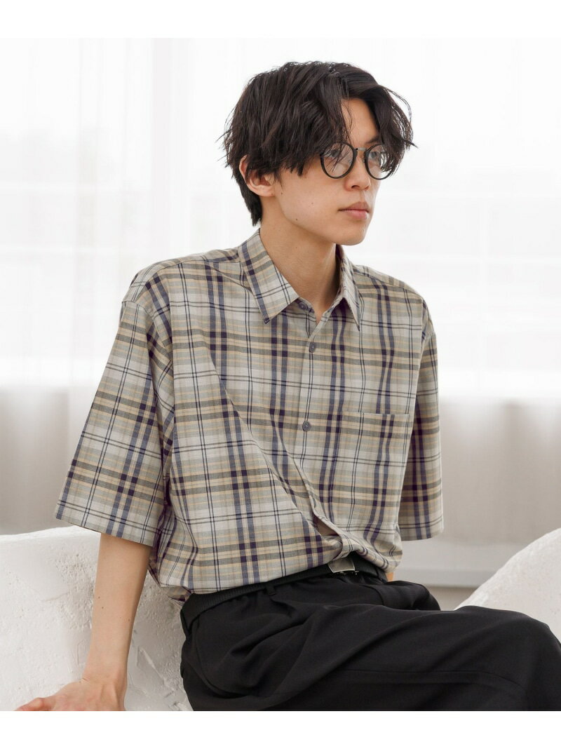 樂天商城 - URBANシャツAIR/5分袖/638140 GLOBAL WORK グローバルワーク トップス シャツ・ブラウス ブラック ホワイト ブルー ブラウン グレー【送料無料】[Rakuten Fashion]