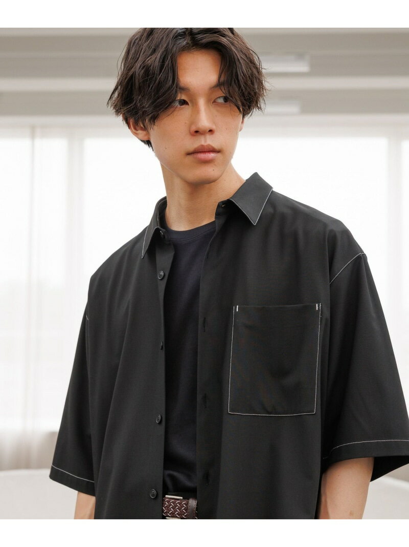 URBANシャツAIR/5分袖/638140 GLOBAL WORK グローバルワーク トップス シャツ・ブラウス ブラック ホワイト ブルー ブラウン グレー【送料無料】[Rakuten Fashion]