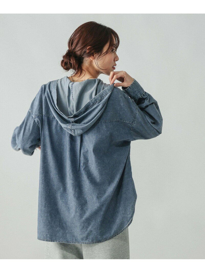 UVカットデニムフードシャツ/1051176 GLOBAL WORK グローバルワーク トップス シャツ・ブラウス ブルー【送料無料】[Rakuten Fashion] globalwork-10023960 GLOBAL WORK/グローバルワーク パッケージ画像