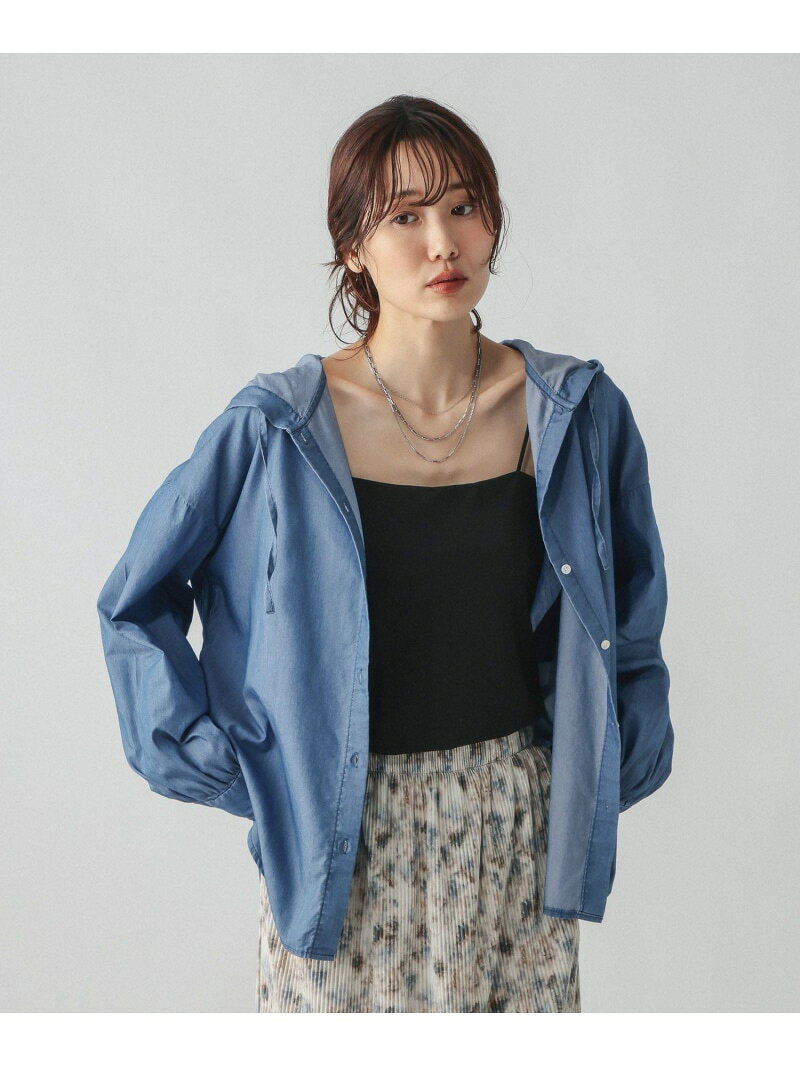 UVカットデニムフードシャツ/1051176 GLOBAL WORK グローバルワーク トップス シャツ・ブラウス ブルー【送料無料】[Rakuten Fashion] globalwork-10023960 GLOBAL WORK/グローバルワーク サンプル画像2
