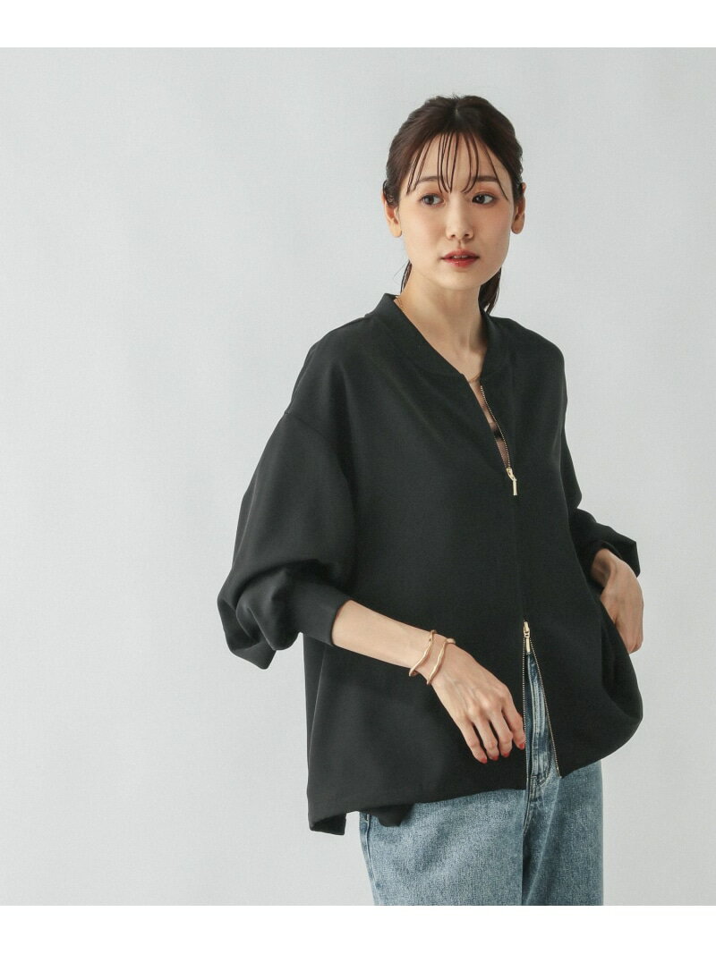 【SALE／50%OFF】WクロスZIPブルゾン/576803 GLOBAL WORK グローバルワーク ジャケット・アウター ブルゾン・ジャンパー ブラウン ブラック【RBA_E】[Rakuten Fashion] globalwork-10021617 GLOBAL WORK/グローバルワーク パッケージ画像