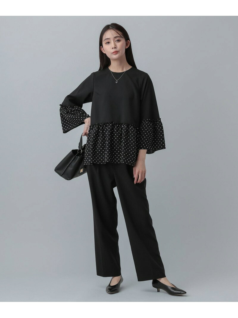 【SALE／40%OFF】MATINEE LINE/切り替えブラウスパンツセット/636122 GLOBAL WORK グローバルワーク パンツ その他のパンツ ホワイト ブラック【RBA_E】【送料無料】[Rakuten Fashion] globalwork-10022842 GLOBAL WORK/グローバルワーク サンプル画像3