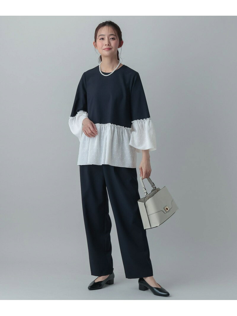 【SALE／40%OFF】MATINEE LINE/切り替えブラウスパンツセット/636122 GLOBAL WORK グローバルワーク パンツ その他のパンツ ホワイト ブラック【RBA_E】【送料無料】[Rakuten Fashion] globalwork-10022842 GLOBAL WORK/グローバルワーク サンプル画像2