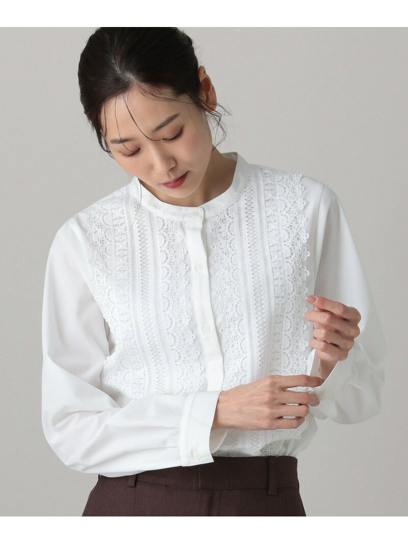 【SALE／30%OFF】MATINEE LINE/フロントレースシャツ/632534 GLOBAL WORK グローバルワーク トップス シャツ・ブラウス ブラック ブルー ホワイト【RBA_E】[Rakuten Fashion] globalwork-10022708 GLOBAL WORK/グローバルワーク サンプル画像2