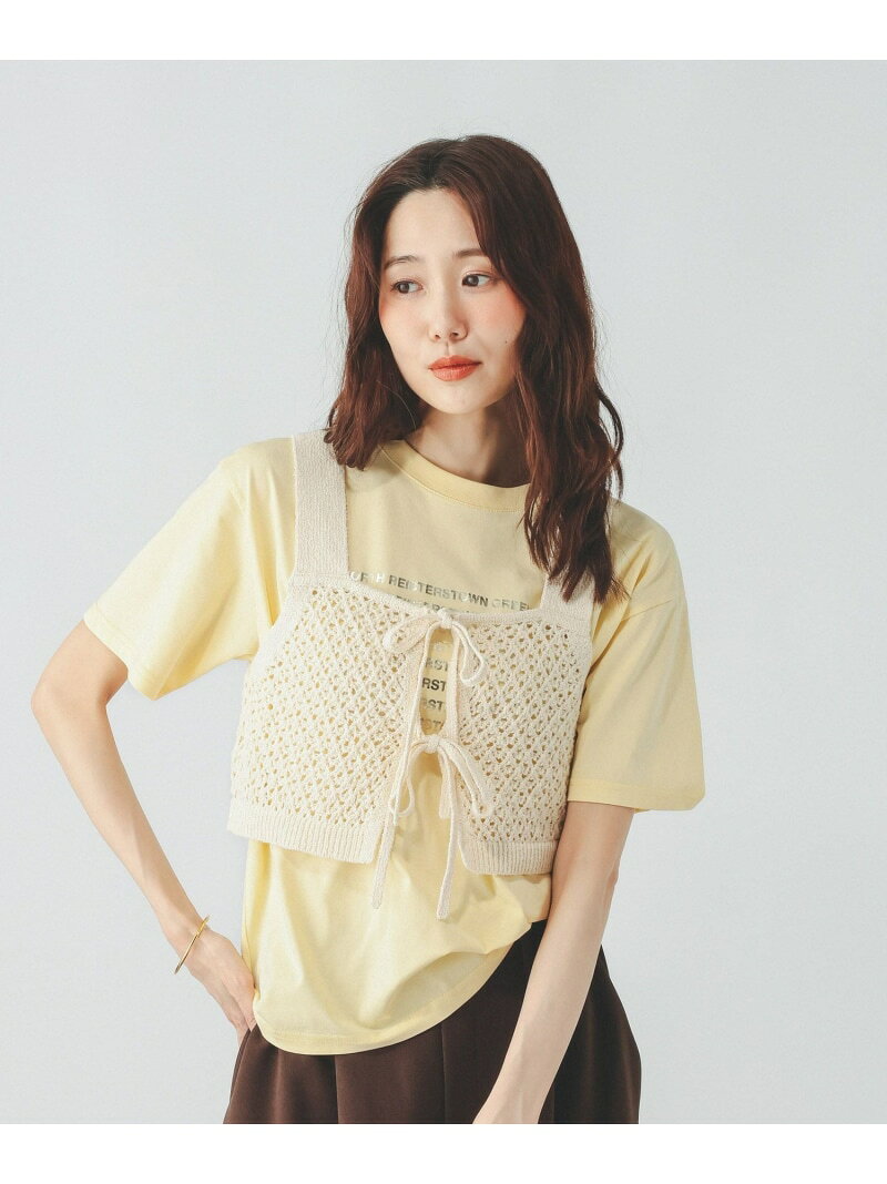 【SALE／50%OFF】2WAYリボンビスチェ/1046540 GLOBAL WORK グローバルワーク トップス ベスト・ジレ ブラック ホワイト【RBA_E】[Rakuten Fashion] globalwork-10023798 GLOBAL WORK/グローバルワーク サンプル画像2