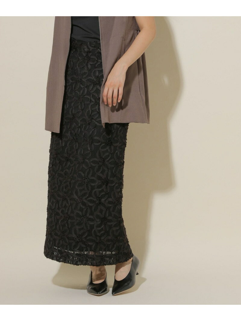 【SALE／30%OFF】モチーフレーススカート/一部店舗限定/599683 GLOBAL WORK グローバルワーク スカート ロング・マキシスカート ブラック ホワイト【RBA_E】[Rakuten Fashion] globalwork-10021758 GLOBAL WORK/グローバルワーク サンプル画像2