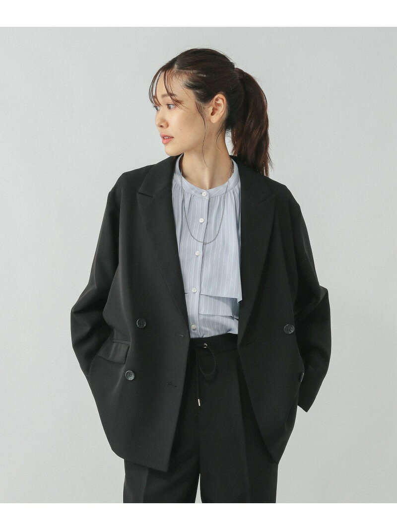 【SALE／50%OFF】ウツクシルエットWクロスジャケット/572240 GLOBAL WORK グローバルワーク ジャケット・アウター テーラードジャケット・ブレザー ブラック ネイビー ブラウン【RBA_E】【送料無料】[Rakuten Fashion] globalwork-10021507 GLOBAL WORK/グローバルワーク サンプル画像2