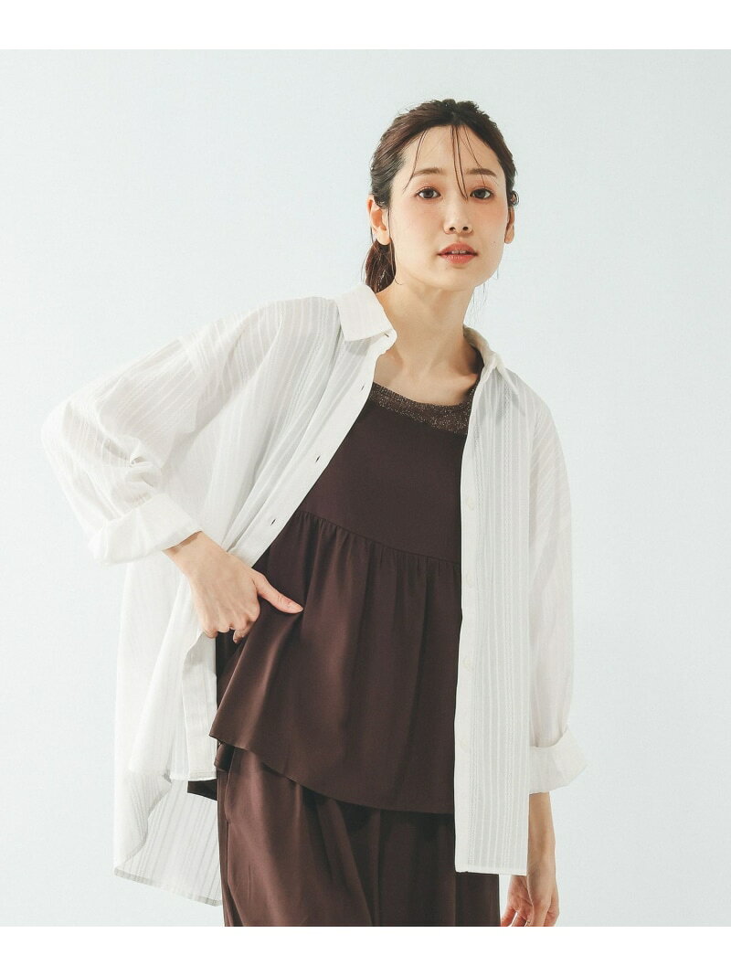 【SALE／50%OFF】カラミストライプシャツ長袖/660972 GLOBAL WORK グローバルワーク トップス シャツ・ブラウス ホワイト グレー【RBA_E】[Rakuten Fashion] globalwork-10023251 GLOBAL WORK/グローバルワーク サンプル画像2