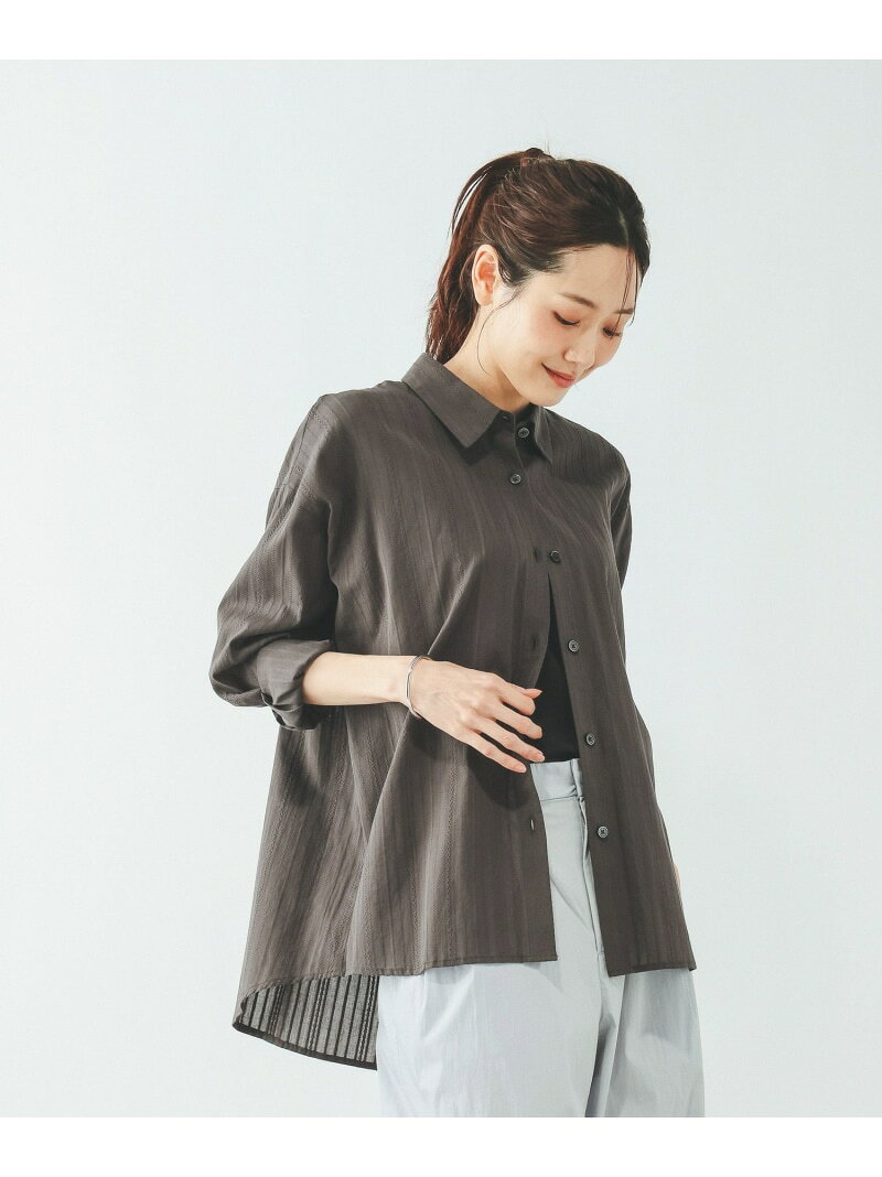 【SALE／50%OFF】カラミストライプシャツ長袖/660972 GLOBAL WORK グローバルワーク トップス シャツ・ブラウス ホワイト グレー【RBA_E】[Rakuten Fashion] globalwork-10023251 GLOBAL WORK/グローバルワーク サンプル画像3