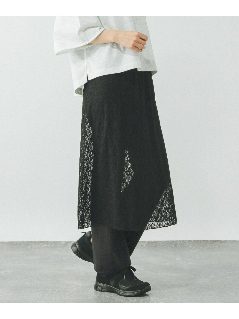 【SALE／50%OFF】レーススカートパンツセット/323264 GLOBAL WORK グローバルワーク パンツ その他のパンツ ブラック ホワイト【RBA_E】[Rakuten Fashion] globalwork-10020748 GLOBAL WORK/グローバルワーク サンプル画像2