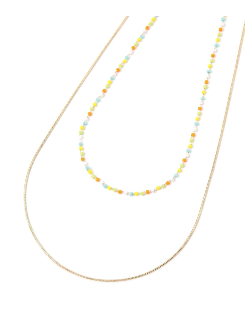 樂天商城 - 【SALE／40%OFF】シンプル二連ネックレス.251918 GLOBAL WORK グローバルワーク アクセサリー・腕時計 ネックレス ブルー イエロー グリーン【RBA_E】[Rakuten Fashion]