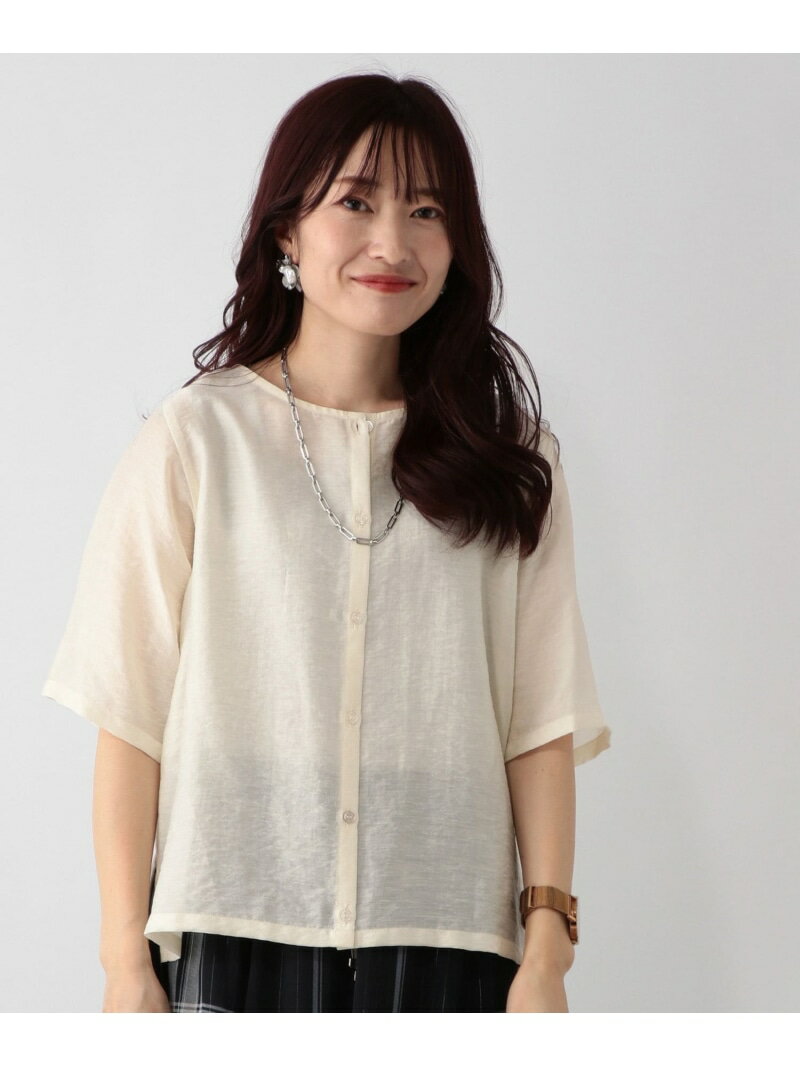 cossyさんプロデュース/2WAYシアーブラウス5分袖/EiiS/314304/アウトレット価格 GLOBAL WORK グローバルワーク トップス シャツ・ブラウス ブラック ホワイト【送料無料】[Rakuten Fashion] globalwork-10023412 GLOBAL WORK/グローバルワーク サンプル画像2
