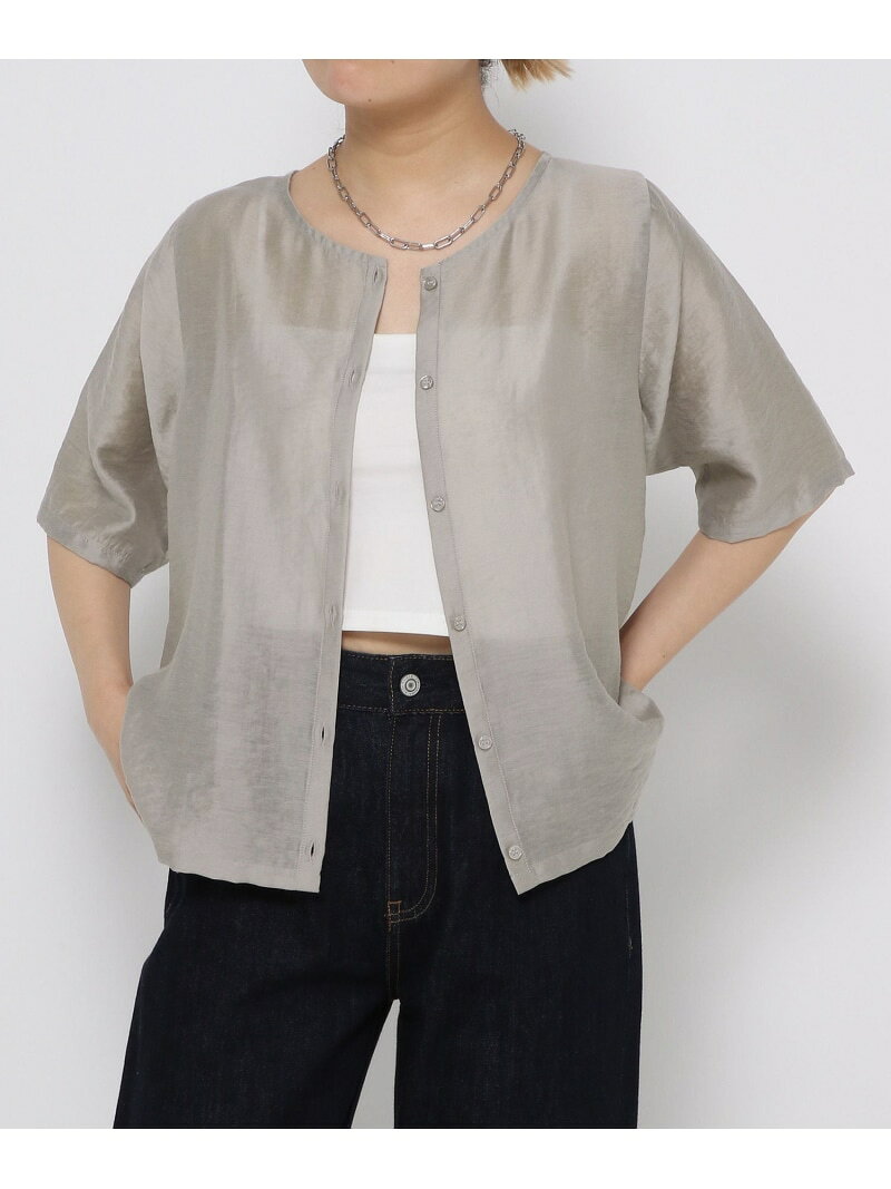 cossyさんプロデュース/2WAYシアーブラウス5分袖/EiiS/314304/アウトレット価格 GLOBAL WORK グローバルワーク トップス シャツ・ブラウス ブラック ホワイト【送料無料】[Rakuten Fashion] globalwork-10023412 GLOBAL WORK/グローバルワーク サンプル画像3