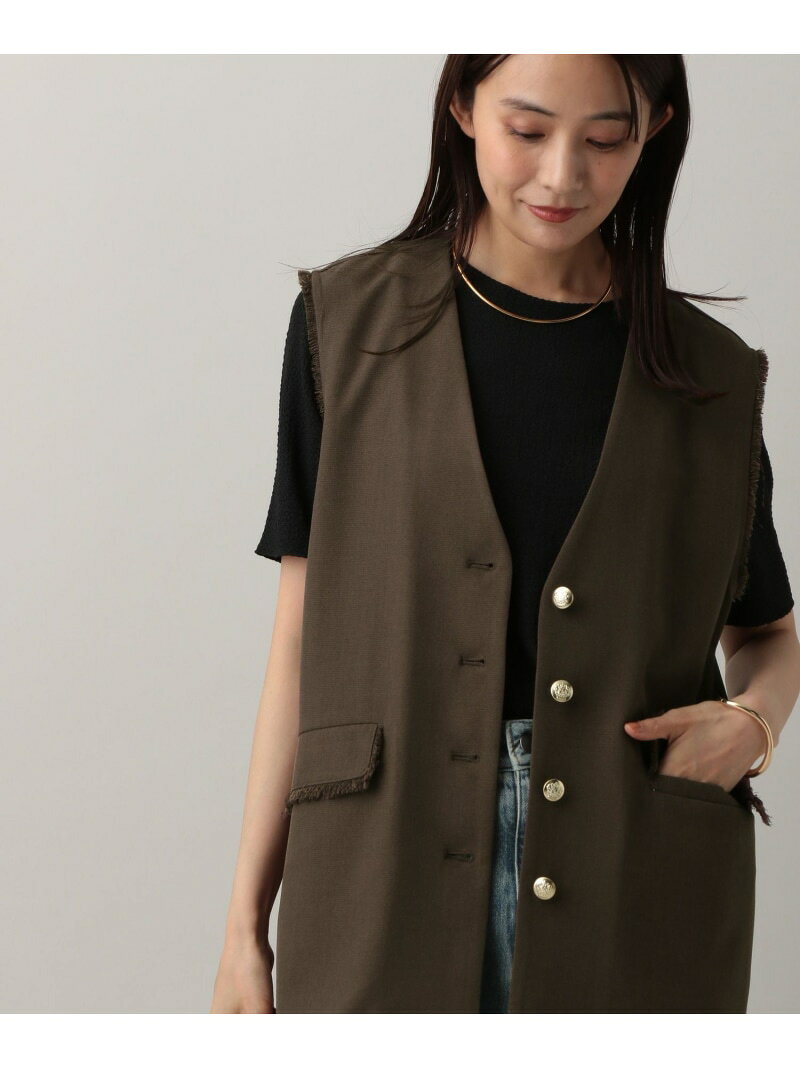 【SALE／50%OFF】MATINEE LINE/MIXストレッチ/ジレ/583757 GLOBAL WORK グローバルワーク トップス ベスト・ジレ ブラウン グレー【RBA_E】[Rakuten Fashion] globalwork-10021530 GLOBAL WORK/グローバルワーク サンプル画像3