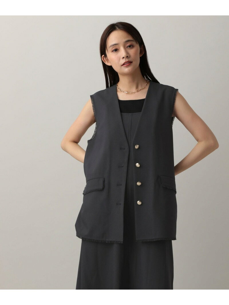 【SALE／50%OFF】MATINEE LINE/MIXストレッチ/ジレ/583757 GLOBAL WORK グローバルワーク トップス ベスト・ジレ ブラウン グレー【RBA_E】[Rakuten Fashion] globalwork-10021530 GLOBAL WORK/グローバルワーク サンプル画像2