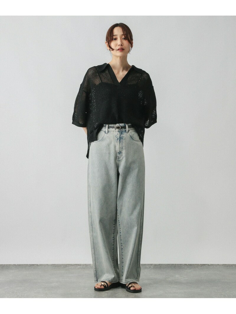 【SALE／50%OFF】メッシュラメポロニット半袖/587686 GLOBAL WORK グローバルワーク トップス ニット ブラック【RBA_E】[Rakuten Fashion] globalwork-10021543 GLOBAL WORK/グローバルワーク サンプル画像3