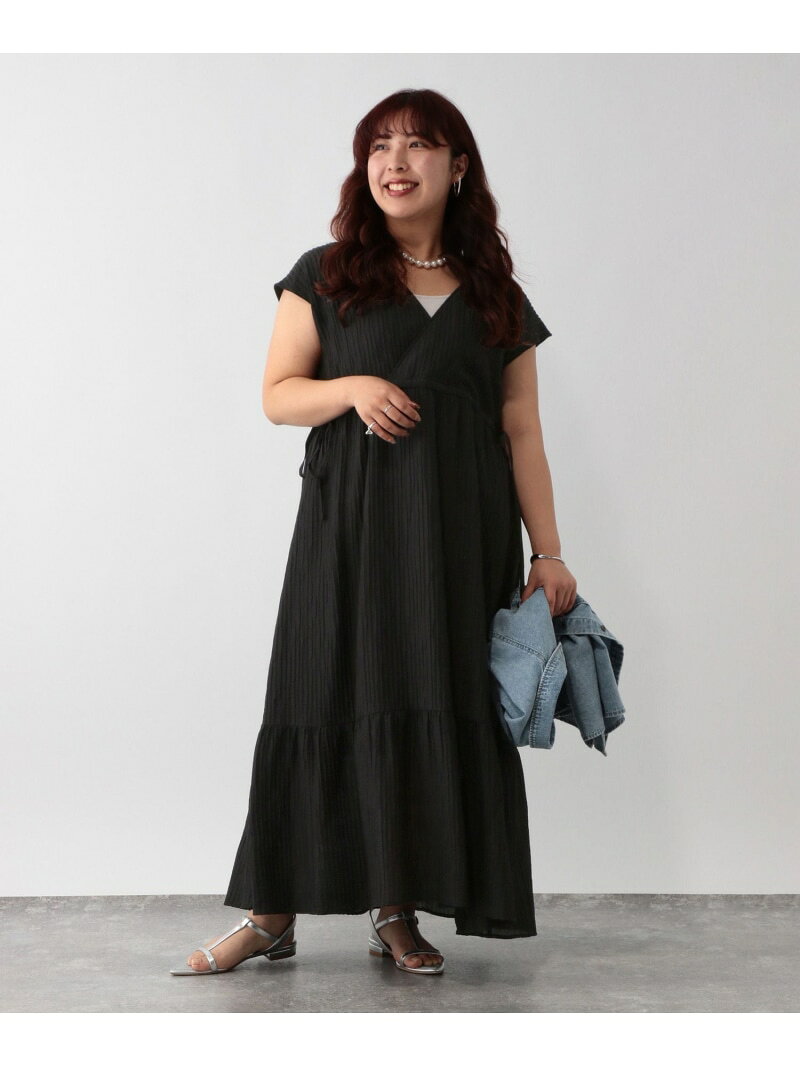 低身長しゅりさんプロデュース/2WAY楊柳ワンピース/EiiS/324558 GLOBAL WORK グローバルワーク ワンピース・ドレス ワンピース ホワイト ブラック カーキグリーン【送料無料】[Rakuten Fashion] globalwork-10023402 GLOBAL WORK/グローバルワーク サンプル画像2