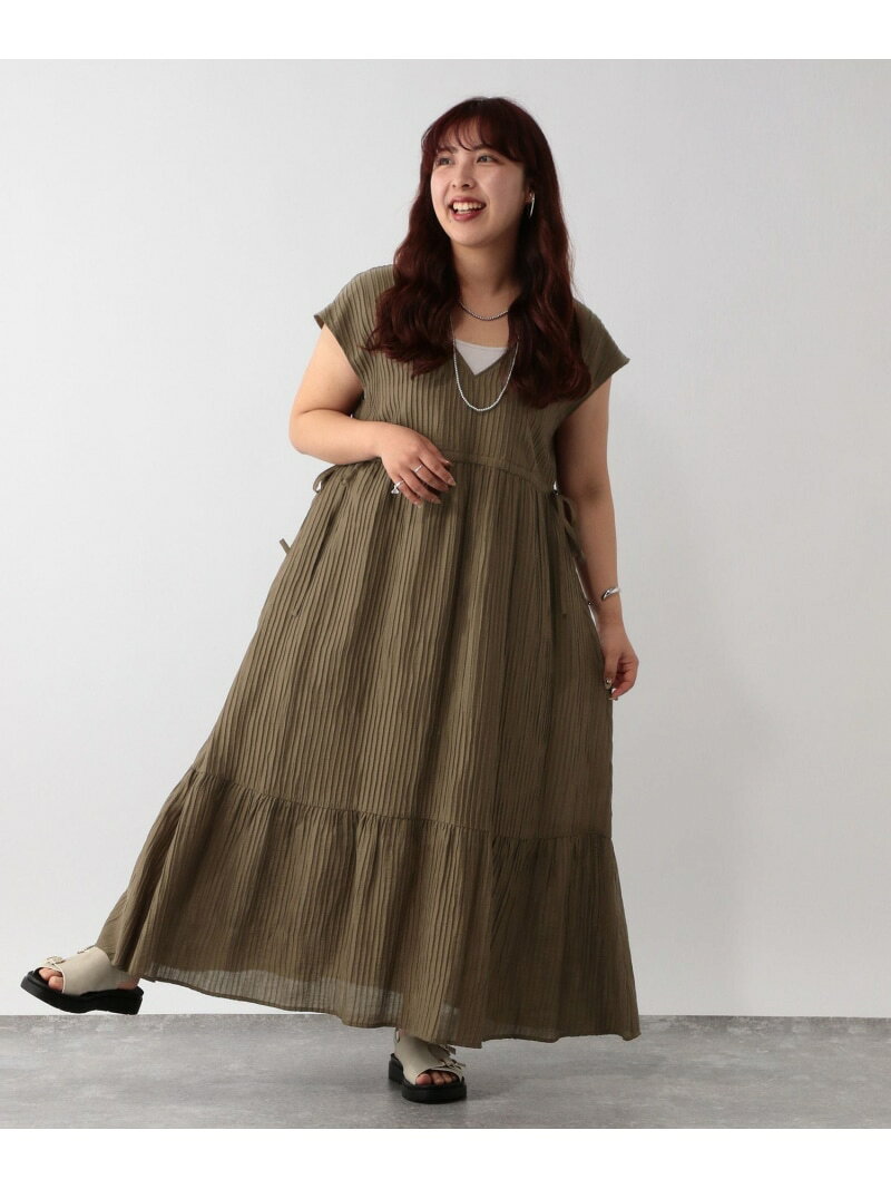 低身長しゅりさんプロデュース/2WAY楊柳ワンピース/EiiS/324558 GLOBAL WORK グローバルワーク ワンピース・ドレス ワンピース ホワイト ブラック カーキグリーン【送料無料】[Rakuten Fashion] globalwork-10023402 GLOBAL WORK/グローバルワーク サンプル画像3