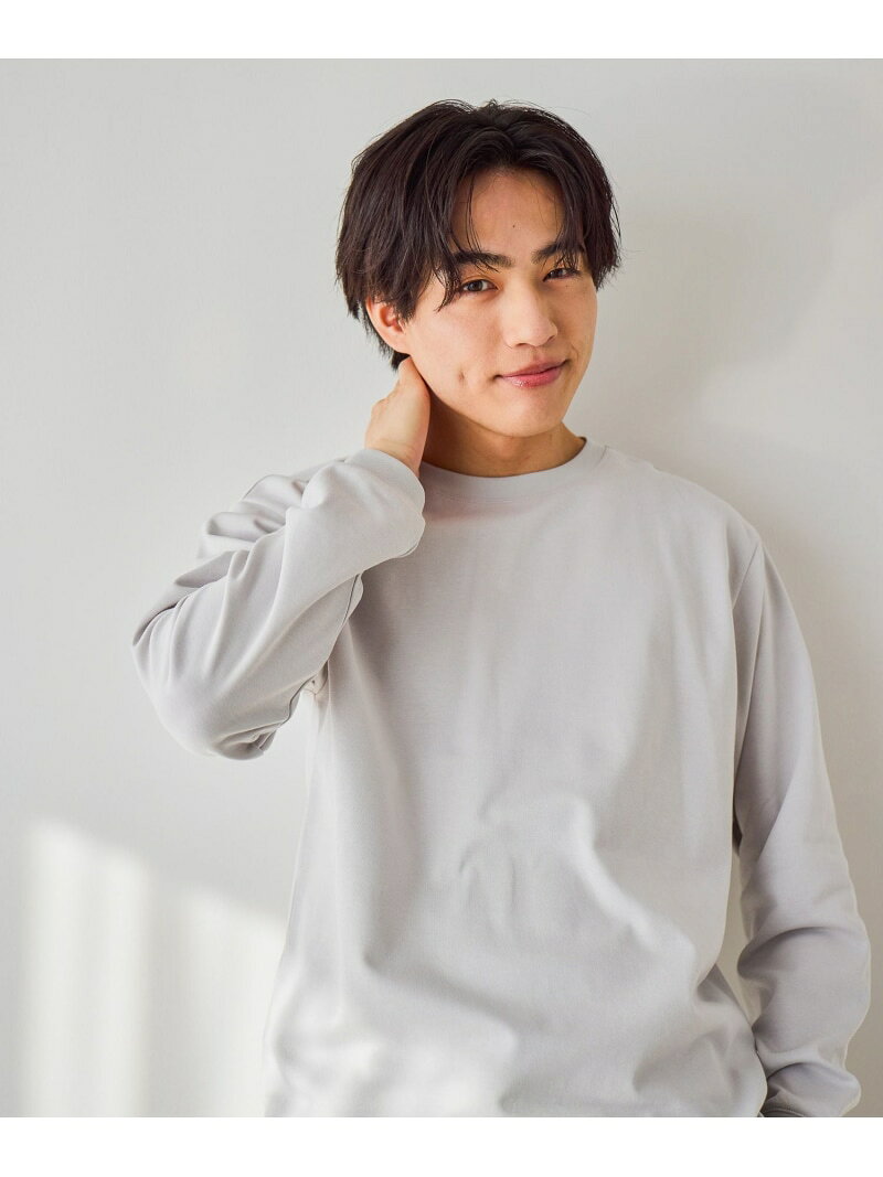 マイニチタキノウクルー/長袖/601208 GLOBAL WORK グローバルワーク トップス カットソー・Tシャツ グレー ホワイト[Rakuten Fashion]