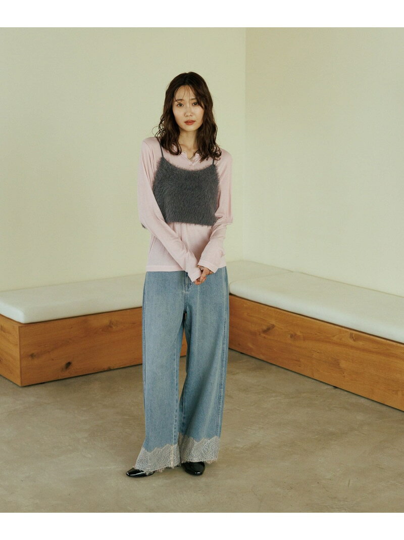 GOODデニムレースワイドパンツ/822009 GLOBAL WORK グローバルワーク パンツ ジーンズ・デニムパンツ ブルー【送料無料】[Rakuten Fashion] globalwork-10023942 GLOBAL WORK/グローバルワーク サンプル画像3