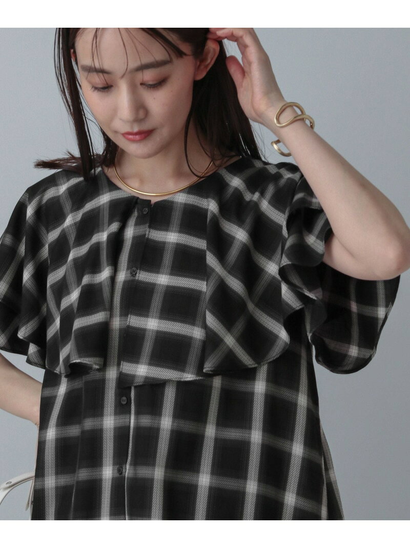 【SALE／64%OFF】MATINEE LINE/チェックフリルスリーブシャツ/495657 GLOBAL WORK グローバルワーク トップス シャツ・ブラウス ブラック ブラウン ホワイト【RBA_E】[Rakuten Fashion] globalwork-10021244 GLOBAL WORK/グローバルワーク サンプル画像2