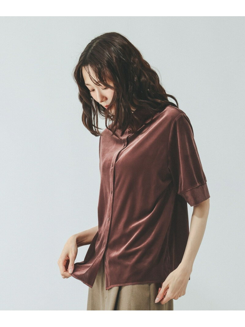 ベロアポロシャツ半袖/910905 GLOBAL WORK グローバルワーク トップス カットソー・Tシャツ ブラック ホワイト ブラウン【先行予約】*【送料無料】[Rakuten Fashion] globalwork-10023897 GLOBAL WORK/グローバルワーク サンプル画像3