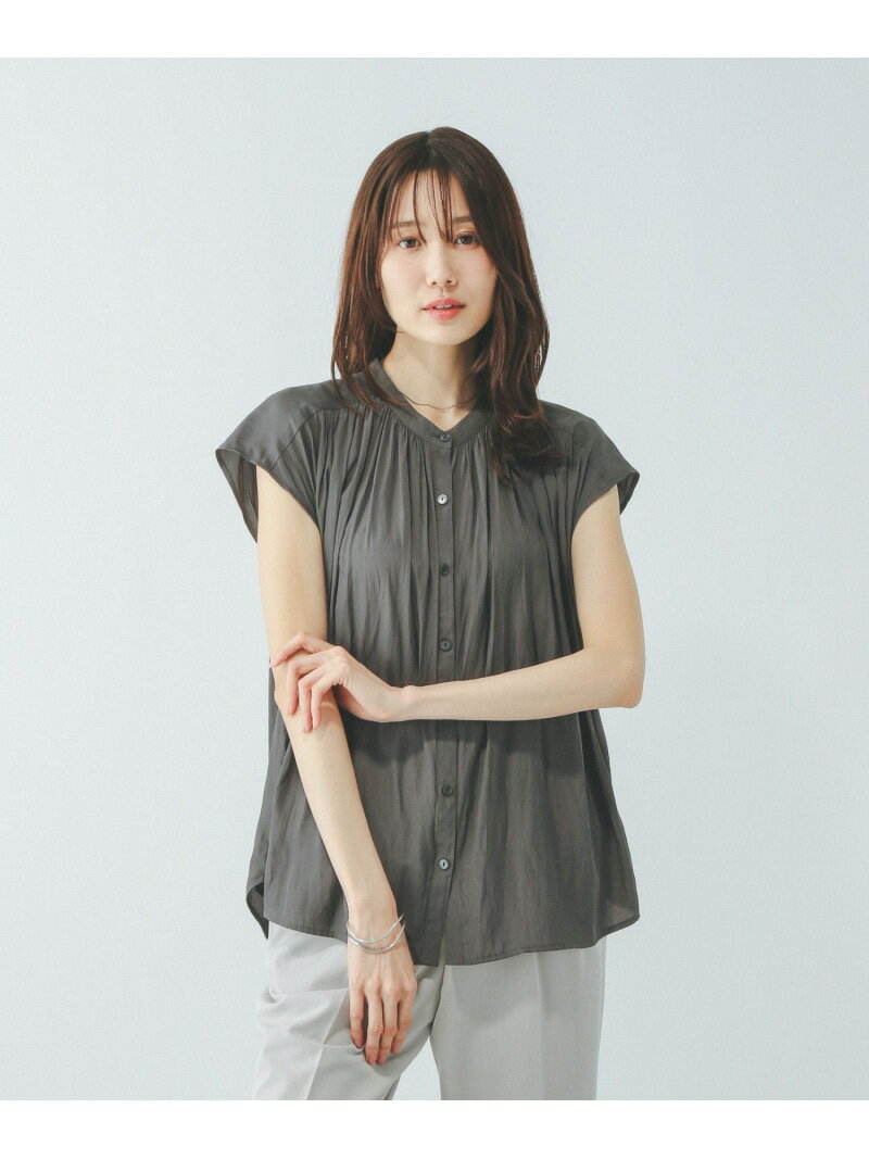 樂天商城 - 【SALE／30%OFF】さらさらリラックスギャザーブラウス半袖/494041 GLOBAL WORK グローバルワーク トップス シャツ・ブラウス ブラック ネイビー【RBA_E】[Rakuten Fashion]