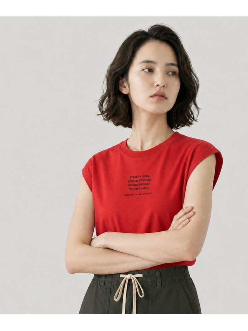 乐天商城 - 冷感コットンプリントノースリーブ/一部店舗限定/636808 GLOBAL WORK グローバルワーク トップス カットソー・Tシャツ ブラック ホワイト レッド[Rakuten Fashion]