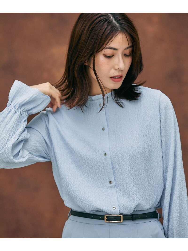 Wフロントベルスリーブブラウス/一部店舗限定/580999 GLOBAL WORK グローバルワーク トップス シャツ・ブラウス ブルー ホワイト ブラック【送料無料】[Rakuten Fashion] globalwork-10022257 GLOBAL WORK/グローバルワーク サンプル画像3