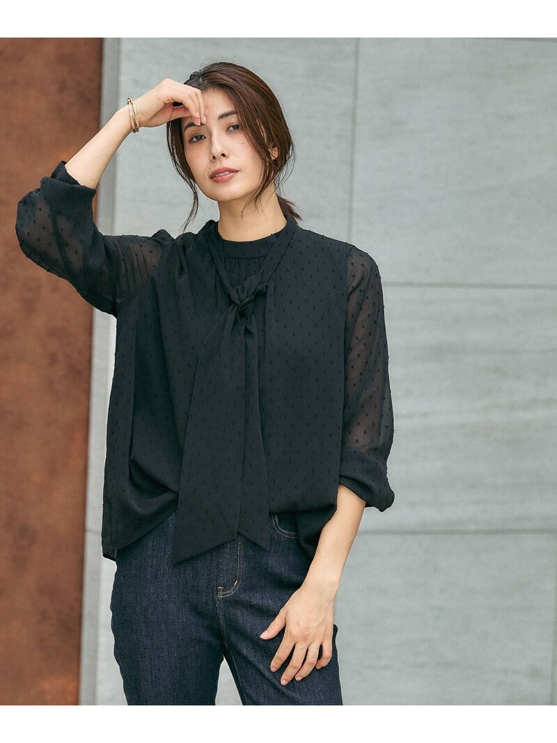 ドビー2WAYボウタイブラウス/591839 GLOBAL WORK グローバルワーク トップス シャツ・ブラウス ホワイト ブラック ピンク ブルー【送料無料】[Rakuten Fashion] globalwork-10022253 GLOBAL WORK/グローバルワーク サンプル画像2