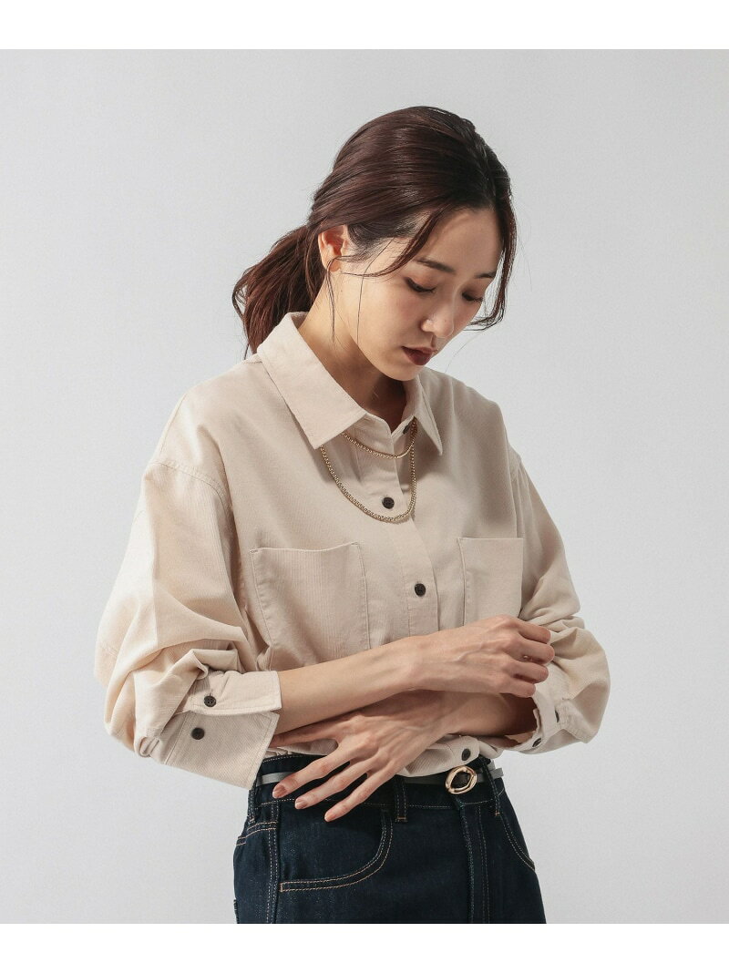 【SALE／40%OFF】やわらかコーデュロイシャツ長袖/637933 GLOBAL WORK グローバルワーク トップス シャツ・ブラウス グレー ピンク ブルー【RBA_E】[Rakuten Fashion] globalwork-10022497 GLOBAL WORK/グローバルワーク サンプル画像3