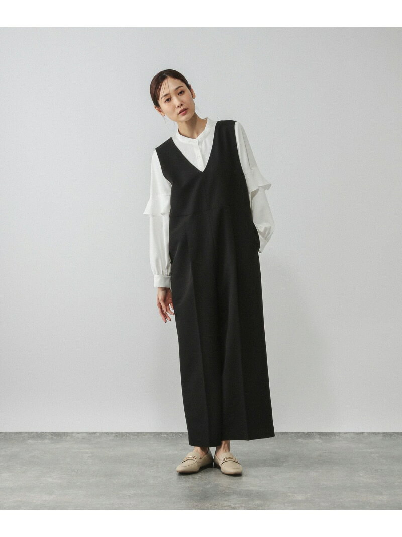 【SALE／50%OFF】ストレッチオールインワン*ブラウスセット/一部店舗限定/581019 GLOBAL WORK グローバルワーク オールインワン・オーバーオール オールインワン・つなぎ ブラック ネイビー【RBA_E】【送料無料】[Rakuten Fashion] globalwork-10022261 GLOBAL WORK/グローバルワーク サンプル画像2