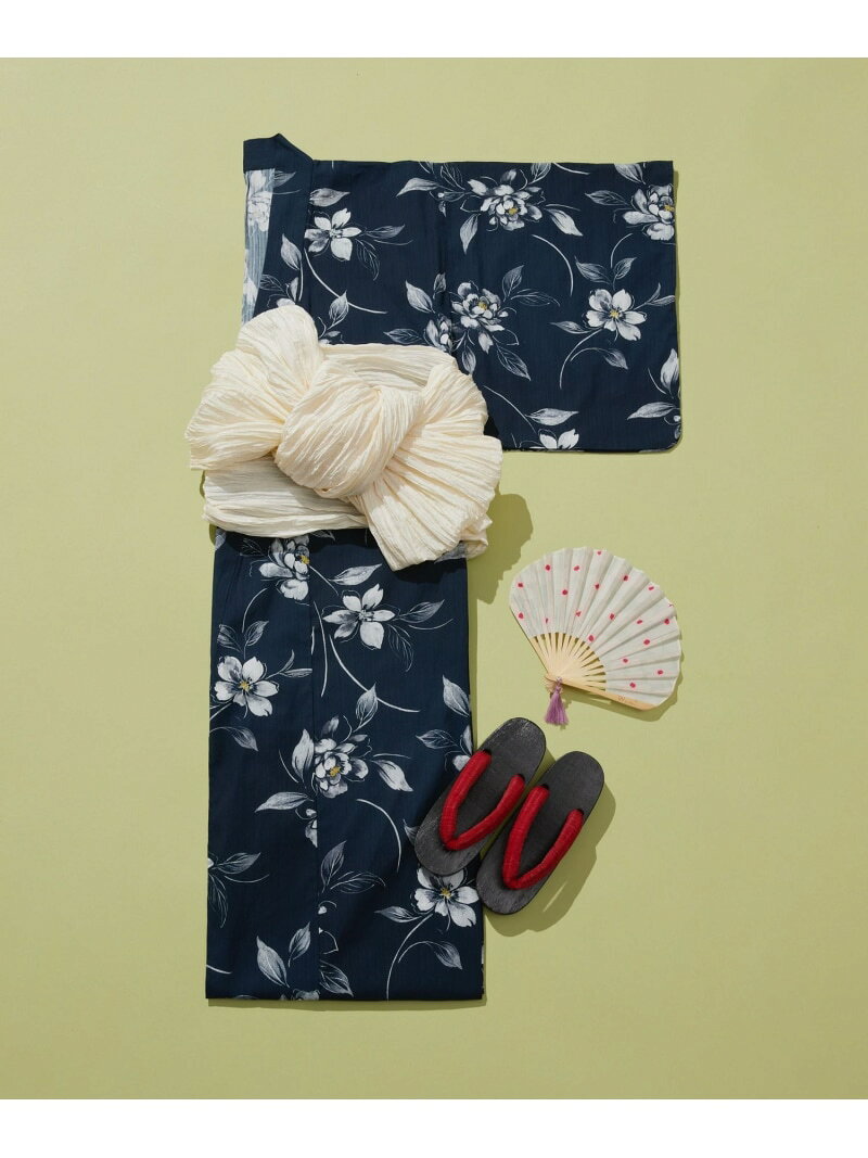【SALE／50%OFF】浴衣+帯2点SET/一部店舗限定/654832 GLOBAL WORK グローバルワーク 着物・浴衣・和装小物 浴衣 イエロー ホワイト ネイビー【RBA_E】【送料無料】[Rakuten Fashion] globalwork-10023484 GLOBAL WORK/グローバルワーク サンプル画像3
