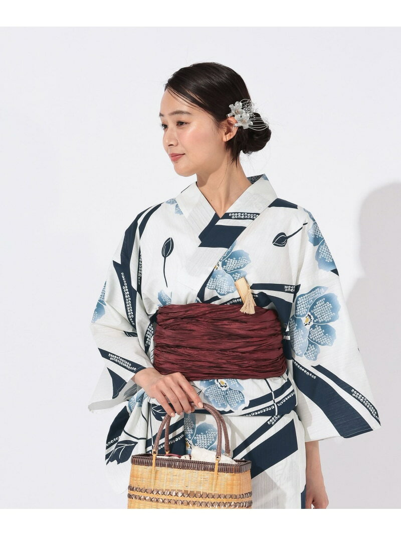 【SALE／50%OFF】浴衣+帯2点SET/一部店舗限定/654832 GLOBAL WORK グローバルワーク 着物・浴衣・和装小物 浴衣 イエロー ホワイト ネイビー【RBA_E】【送料無料】[Rakuten Fashion] globalwork-10023484 GLOBAL WORK/グローバルワーク サンプル画像2
