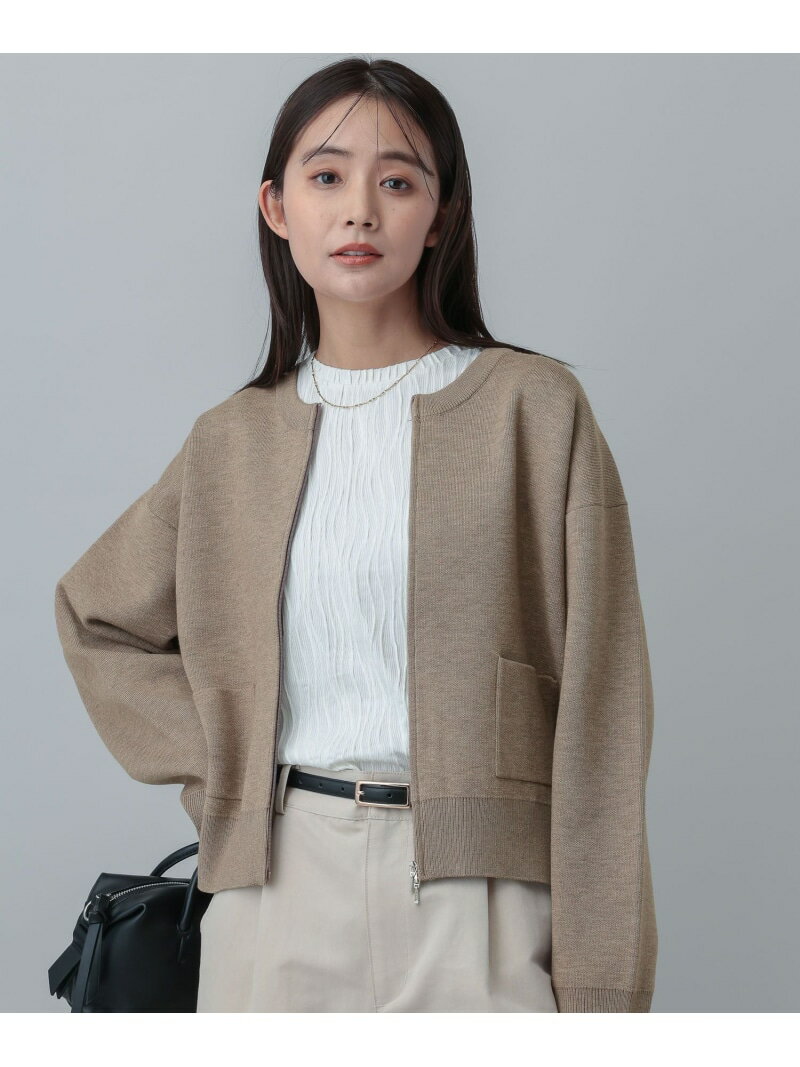 【SALE／40%OFF】MATINEE LINE/WフェイスニットZIPジャケット/640361 GLOBAL WORK グローバルワーク トップス ニット グレー ブラウン【RBA_E】[Rakuten Fashion] globalwork-10022833 GLOBAL WORK/グローバルワーク サンプル画像3