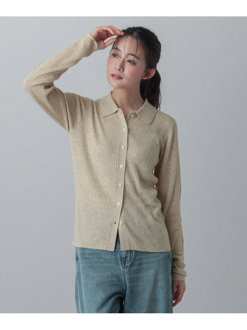【SALE／40%OFF】MATINEE LINE/ウールシルクポロ襟カーディガン/640368 GLOBAL WORK グローバルワーク トップス ニット ベージュ グレー ピンク【RBA_E】[Rakuten Fashion] globalwork-10022786 GLOBAL WORK/グローバルワーク サンプル画像3